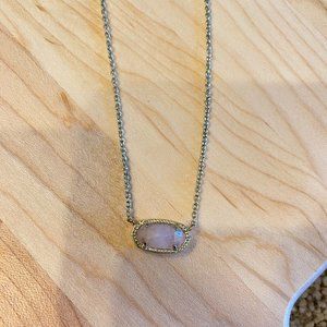 Kendra Scott Gold Elisa Pendant Necklace in Rose Quartz